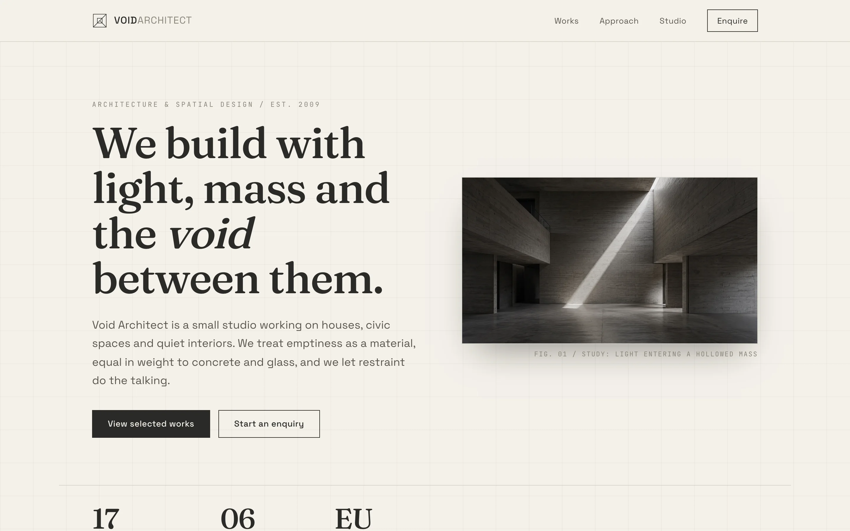 Void Architect homepage screenshot